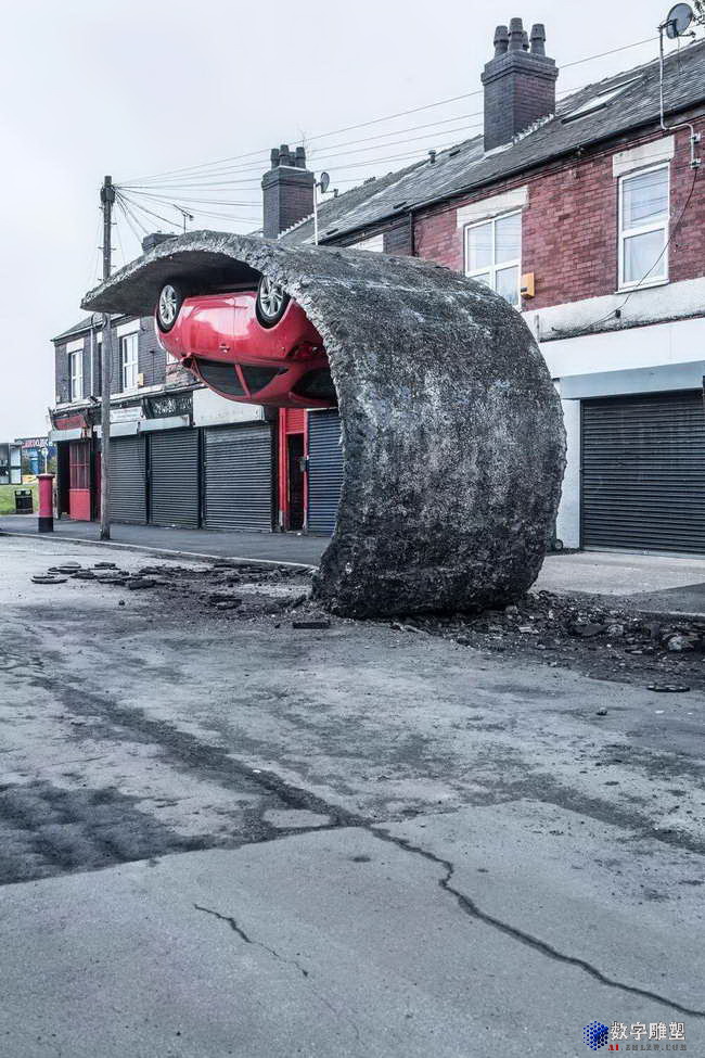 英国alex chinneck超现实主义雕塑