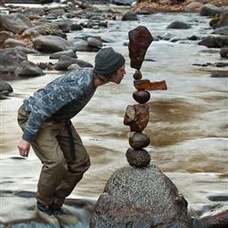 米高刻石的平衡雕塑艺术之旅