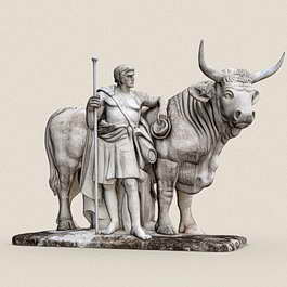 牛与牧人雕像