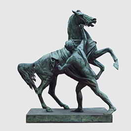 训练马匹人雕塑