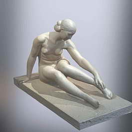 坐着的沐浴女雕塑